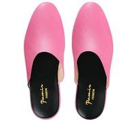 PAMIR Women's Hand-Turned Scuffs, Genuine Leather Indoor House Slippers with Memory Foam, Rose Pink, 4 UK