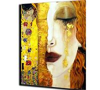PAMMUQ Paint by Numbers Kit - Gustav Klimt Golden Tears Kiss - 16x20 inch (40x50 cm) - Adults - Unisex - Classic - Art Nouveau - DIY Experience with Eco-friendly Materials