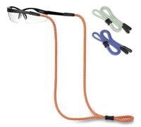 Pamofuper Glasses Strap Reflective, 3 Pcs Adjustable Sunglasses Strap, Double Hole, Anti-Slip Glasses Cord for Running, Skiing and Swimming(C)
