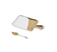 Pampa Bay Get Gifty White and Gold Porcelain Serving Tray