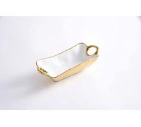 Pampa Bay Golden Handles Mini Rectangular Bowl, Porcelain, 7.25" x 3.25" x 1.75"