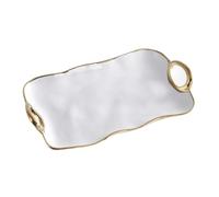 Pampa Bay Golden Handles Small Platter, Porcelain, 13.5" x 7.75" x 1.75"