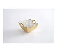 Pampa Bay Golden Handles Square Snack Bowl, Porcelain, 5" x 5" x 3"