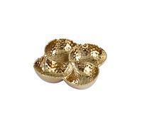 Pampa Bay Golden Millenium Titanium-Plated Porcelain 4-Section Bowl, 9 X 9 X 2.5in