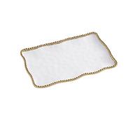 Pampa Bay Golden Salerno Titanium-Plated Porcelain Medium Platter, 14.25 x 9 x 1in