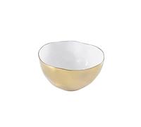 Pampa Bay Moonlight Tarnish Free Large Porcelain Serving Bowl with gold titanium