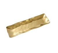 Pampa Bay Moonlight Tarnish Free Porcelain Rectangular Serving Platter with Gold Titanium