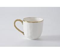 Pampa Bay Porcelain Mug, 5.75" x 3.75", White/Gold Tone, Oven and Dishwasher Safe
