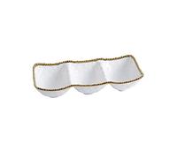 Pampa Bay Porcelain with Titanium Finish 3-Section Serving Tray Platter (Gold)
