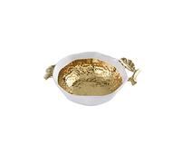 Pampa Bay Titanium-Plated Porcelain Pomegranate Bowl, 12 X 8.75 X 3.3in