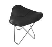 Pampa Flying Goose stool Cuero Chrome - Leather Black - 7340172614234