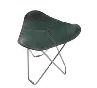 Pampa Flying Goose stool Cuero Chrome - Leather Ocean blue - 7340172615187