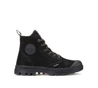 Pampa Hi Zip Wool Ankle Boots in Leather with Faux Fur Lining Black