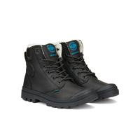 Pampa Sport Cuff Waterproof Ankle Boots in Leather with Faux Fur Lining Black