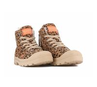 Pampa Zip High Top Trainers with Faux Fur Lining Leopard Print