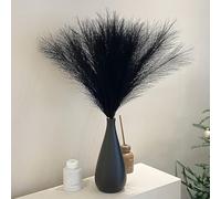 Pampas Grass Artificial, 55cm Tall Large Fluffy Pampas Grass, Boho Black DIY Decor Dried Flowers Bouquet for Living Room Bedroom Crafts Office Kitchen Table Decor Home Wedding Decoration (Black)