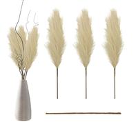 Pampas Grass Bouquet - Boho Artificial Plants | 110cm Dried Flower Arrangement, Rustic Farmhouse Home Decor, Phragmites Floral Display For Table Shelf Mantel Wedding Party Interior Decoration