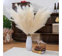 Pampas Grass Decor Tall,8pcs 43.3"/110cm Large Pampas Floral Fluffy,Long Feather Flowers for Boho Wedding Arangement Bedroom Living Room Decorations (beige, 8pcs 43.3"/110cm)