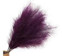Pampas Grass Large 1Pcs 90/120cm Artificial Pampas Grass Bouquet Fake Plant For Home Decor Garden Wedding Decoration Simulation Dried Flowers Reed(Dark purple,120CM)