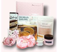 Pamper Gift Set for Women, Self Care Gift, Birthday Hamper Pamper Set for Her, Hug in a Box (9 Piece Set, Vanilla)