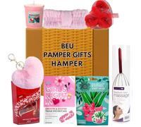 Pamper Hampers for Women - Relaxation Spa Set with Candle, Socks, Face Mask, Eye Patches, Chocolates & Head Massager | PPamper Gifts for Women for Birthday, Mother’s Day, Christmas or Self Care