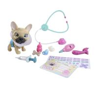Pamper Petz Dog Doctor, 17 cm Frenchie with Drinking and Wet Function, Nappy with Colour Change Function, Over 10 Doctor Accessories, Head and Legs Movable, with Sound, from 3 Years