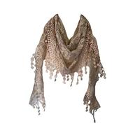 Pamper Yourself Now Beige Roses Designs lace Triangle Scarf. a Lovely Fashion Item. Fantastic Gift