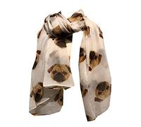 Pamper Yourself Now Creamy White Pug Dog Long Scarf Great for Gifts/Presents.