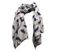 Pamper Yourself Now Creamy White with Navy Cats Scarf, Beautiful Gifts/Present for cat Lovers.