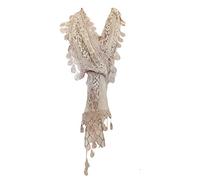 Pamper Yourself Now Ladies Long Thin Leaf lace Scarf, Great for Presents/Gifts. (Beige)