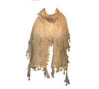Pamper Yourself Now Ladies Long Thin Leaf lace Scarf, Great for Presents/Gifts. (Cream)