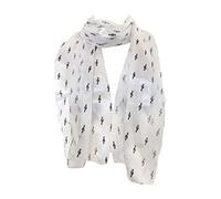 Pamper Yourself Now Musical Notes and treble clef thin scarf. Great present/gift for music lovers, Lovely music scarf for choirs and musical groups. (white)