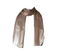 Pamper Yourself Now Plain Beige Faux Chiffon and Satin Style Striped Scarf Thin Pretty Scarf Great for Any Outfit Lovely Gift