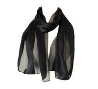 Pamper Yourself Now Plain Black Faux Chiffon and Satin Style Striped Scarf Thin Pretty Scarf Great for Any Outfit Lovely Gift