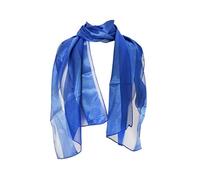 Pamper Yourself Now Plain coloured Chiffon and Satin Striped Scarf Thin Pretty Scarf, lovely Gift/present. (royal blue)