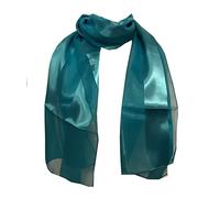 Pamper Yourself Now Plain Light Aqua Faux Chiffon and Satin Style Striped Scarf Thin Pretty Scarf Great for Any Outfit Lovely Gift
