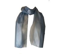 Pamper Yourself Now Plain Light Blue Faux Chiffon and Satin Style Striped Scarf Thin Pretty Scarf Great for Any Outfit