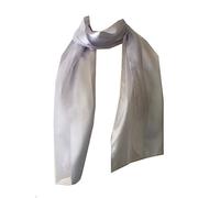 Pamper Yourself Now Plain White Faux Chiffon and Satin Style Striped Scarf Thin Pretty Scarf Great for Any Outfit Lovely Gift