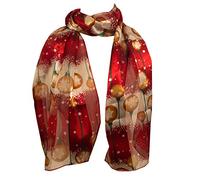 Pamper Yourself Now Red with Yellow Ball Baubles Thin Pretty Christmas Scarf