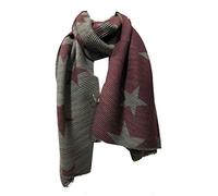 Pamper Yourself Now Women's Reversible Two Tone Blanket Pleated Winter/Autumn Scarf wrap Shawl with Stars. Great for Gifts. (Purple/Grey)