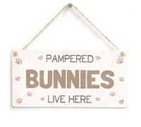 Pampered Bunnies Live Here Sign, Rabbit Lover Decor