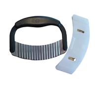 Pampered Chef Crinkle Cutter #1063 - French Fry Slicer | Vegetable Salad Chopping Knife | Stainless Steel Blade | Plastic Handle