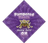 Pampered Pooch On Board Personalised Car Sign Dog/Puppy Gift/Present