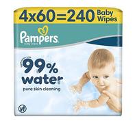 Pampers 99 Percent Water Plastic Free Baby Wipes 4 Packs Of 60 Wipes