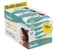 Pampers Aqua Soft Touch Baby Wipes, 18 x 48 (864 Pieces)