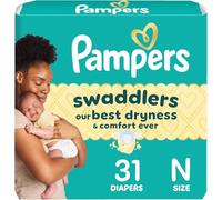 Pampers Baby Diapers - Swaddlers - Size 0, 31 Count, Ultra Absorbent Disposable Newborn Diaper