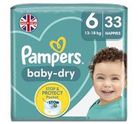 Pampers Baby-Dry Air Channels for Breathable Dryness Overnight, 33 Nappies, 13-18 kg, Size 6