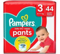 Pampers Baby-Dry Nappy Pants Size 3, 44 Nappies, 6kg-11kg, Essential Pack