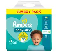Pampers Baby Dry Taped Size 5 Jumbo Pack 72s