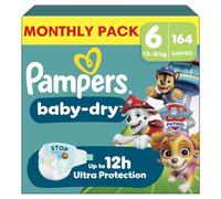Pampers Baby-Dry Nappies, Size 6 Giant, 164 Count